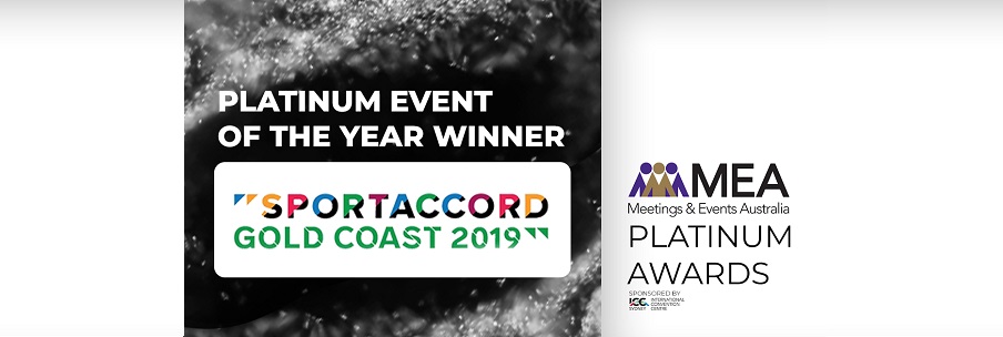 SportAccord 2019 in Gold Coast Recognised at Prestigious Australian Events Sector Awards Ceremony