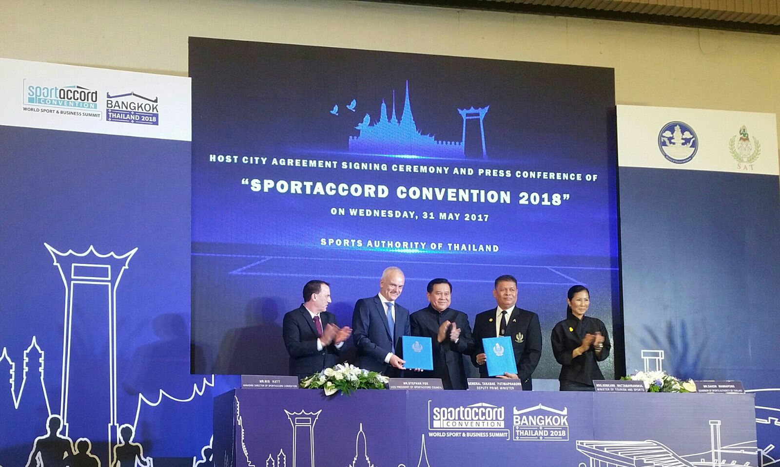 Official signing ceremony for #SAC2018 takes place with host city Bangkok in Thailand